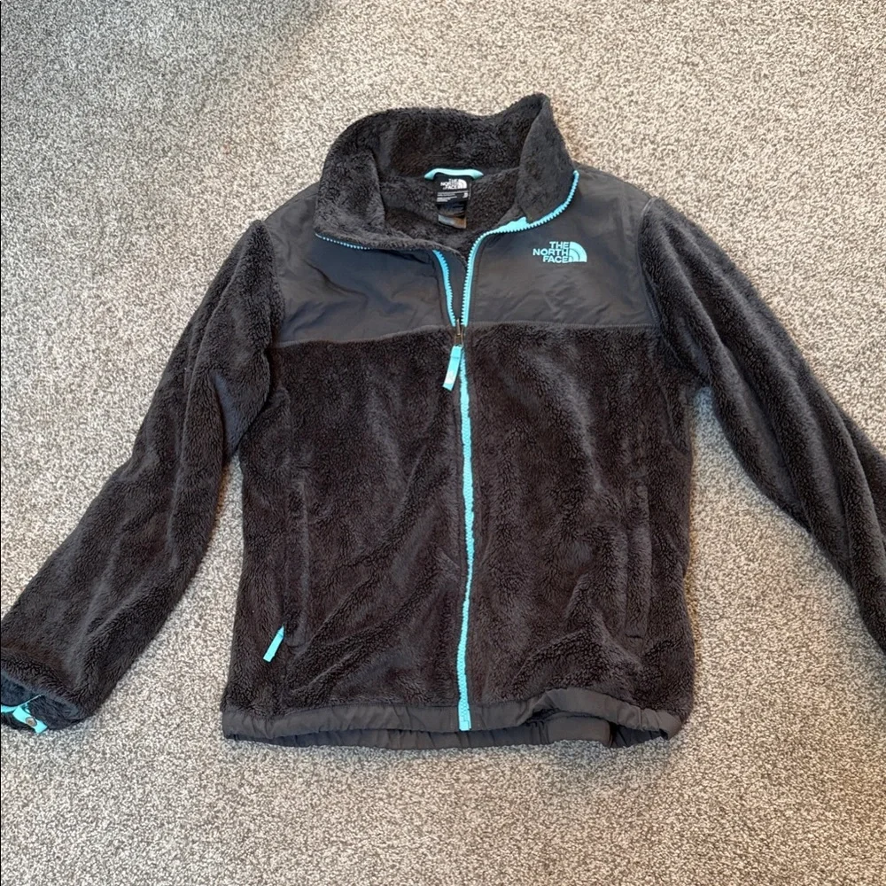 The North Face Fleece Jacket - Charcoal and Teal Youth XL or Ladies S-M - Picture 1 of 7